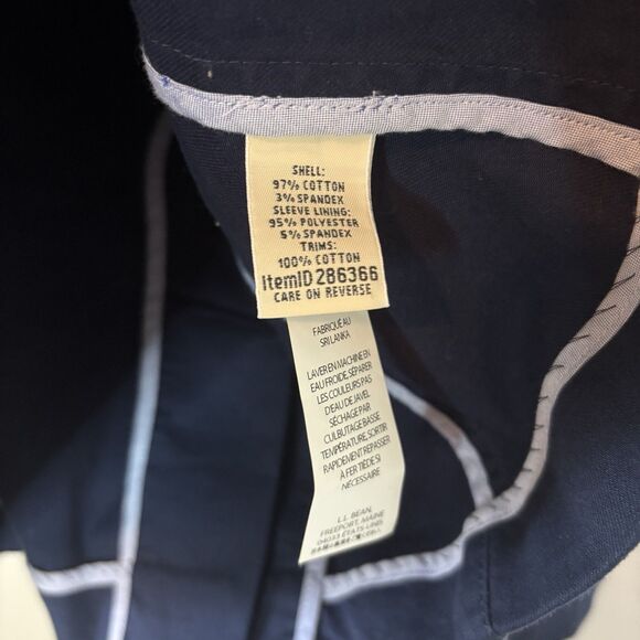 L.L. Bean Womens Blazer Navy Blue Fitted 3 Button Jacket Sz Small - Picture 4 of 8